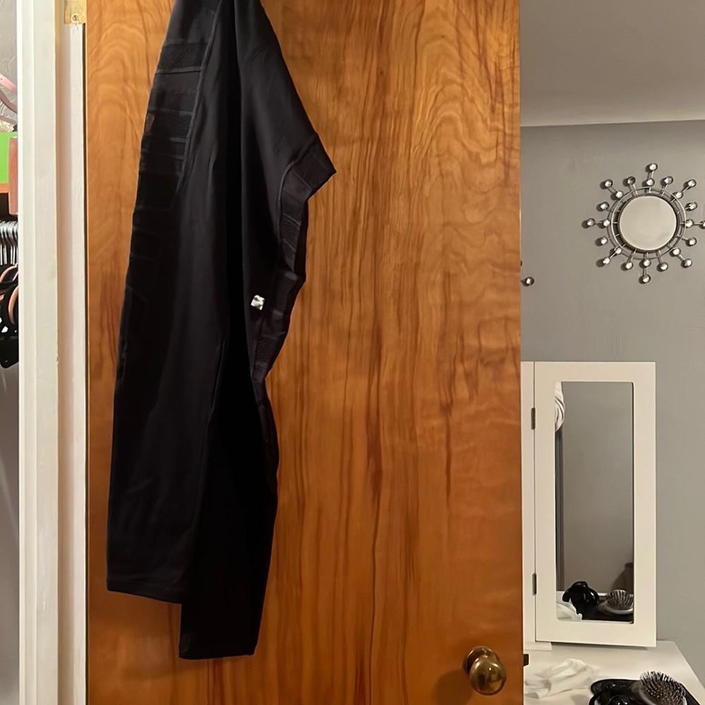 Black express leggings with open netting on sides